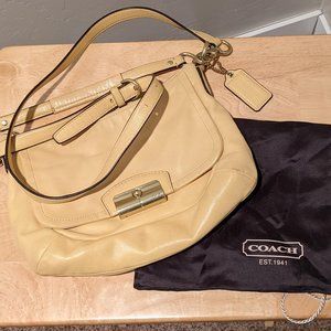 Coach Kristin Buttercup yellow leather east west crossbody bag w/ dust bag